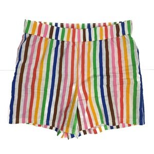 Target Pride High Rise Rainbow Pride Striped Drawstring Shorts Women's Size S